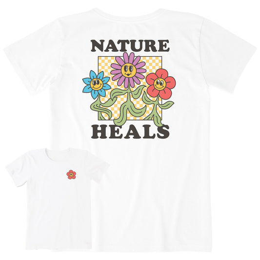 Women's Nature Heals Flowers Short Sleeve Tee