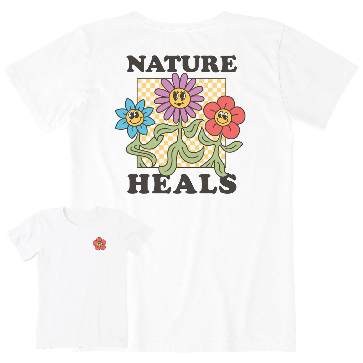 Women's Nature Heals Flowers Short Sleeve Tee