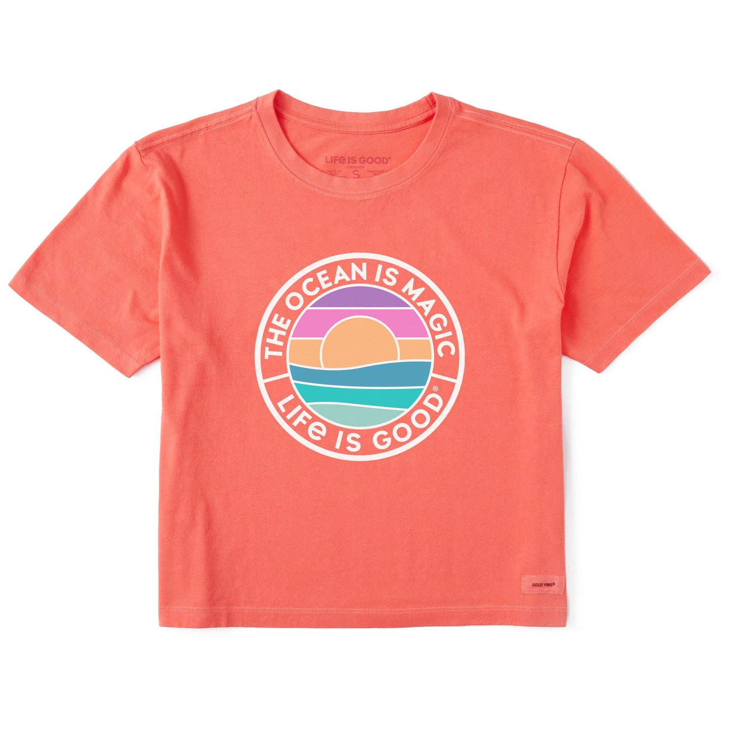 Women's The Ocean Is Magic Coin Short Sleeve Crusher Boxy Tee