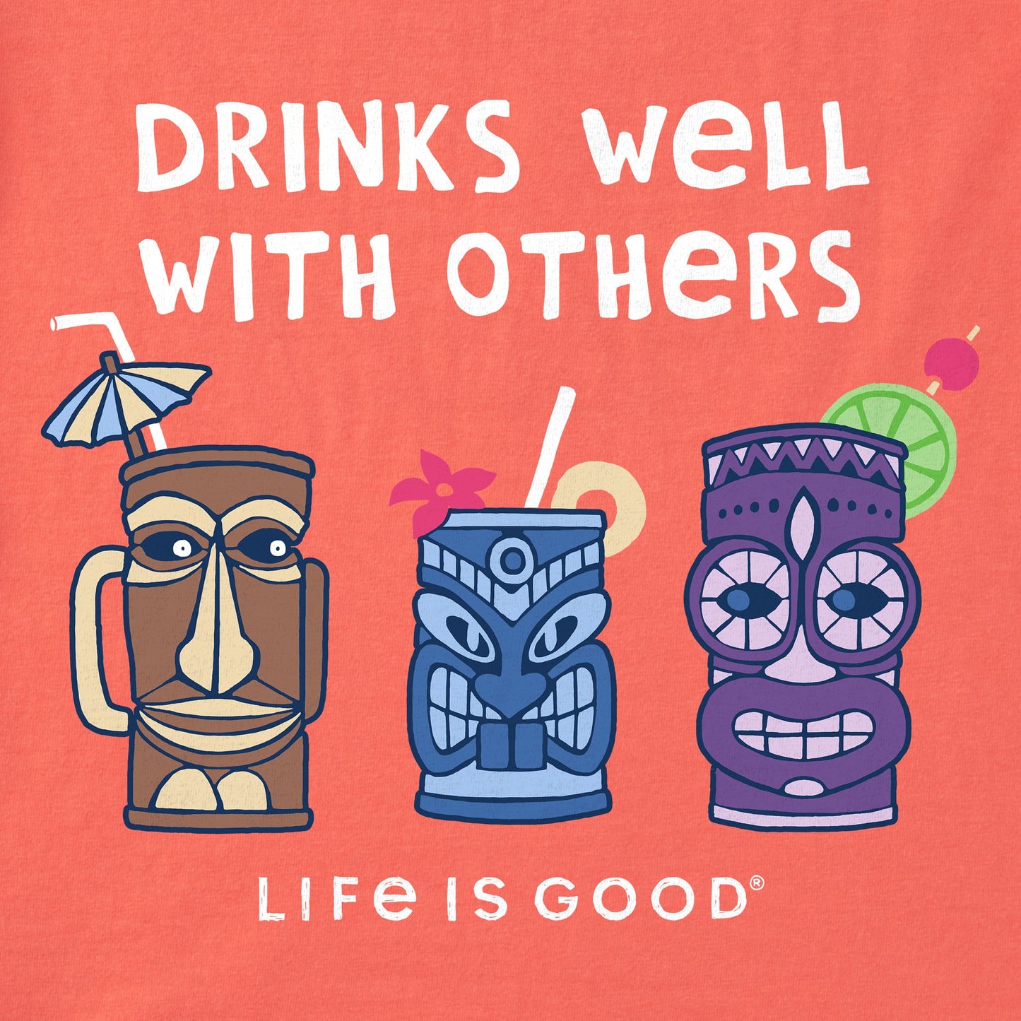 Women's Tiki Drinks Well Short Sleeve Crusher Boxy Tee