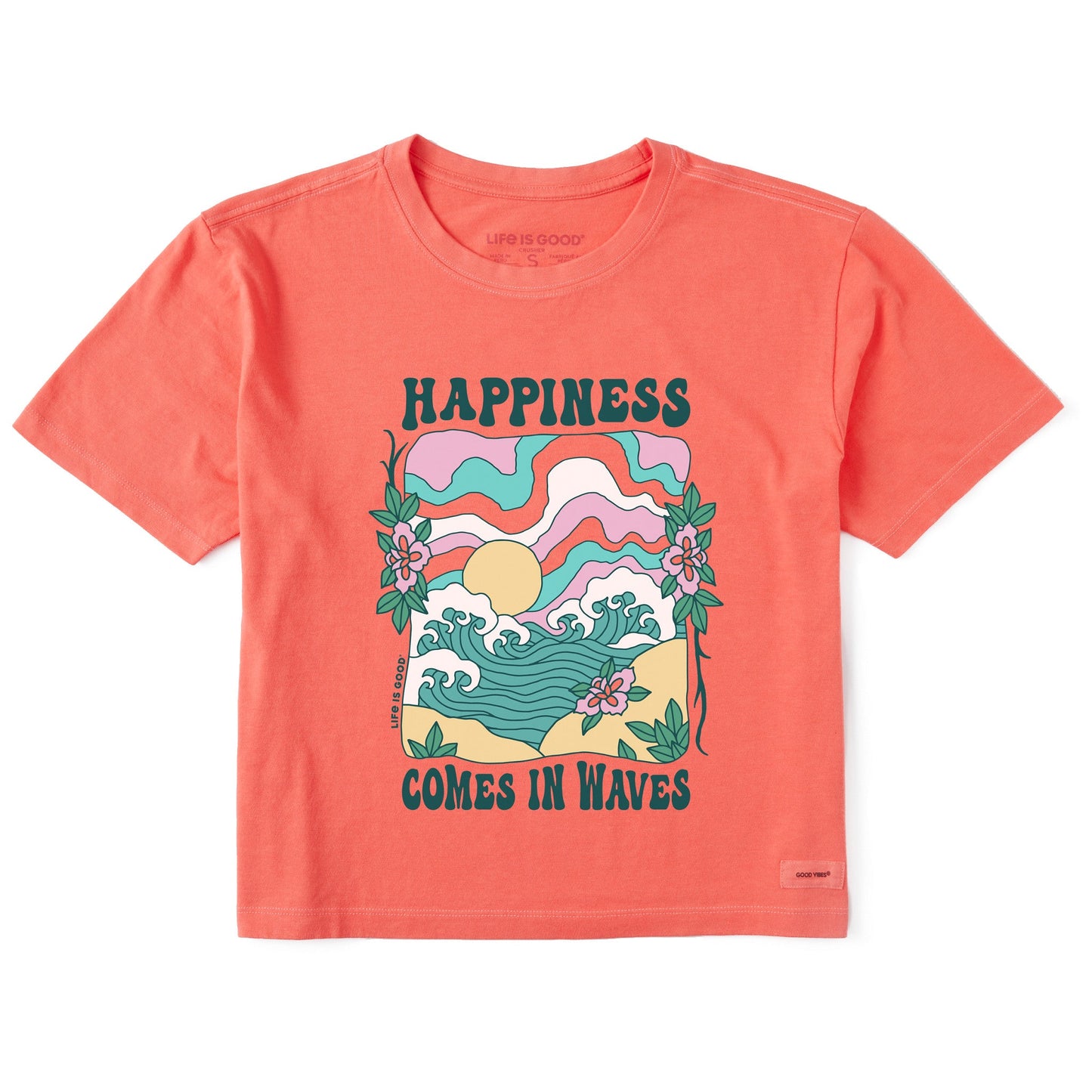 Women's Happiness Wave Short Sleeve Crusher Boxy Tee