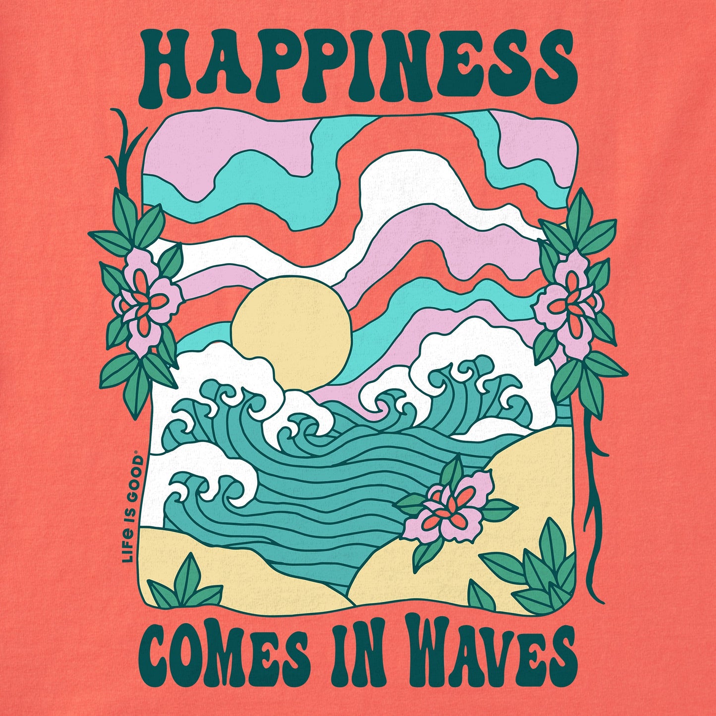 Women's Happiness Wave Short Sleeve Crusher Boxy Tee