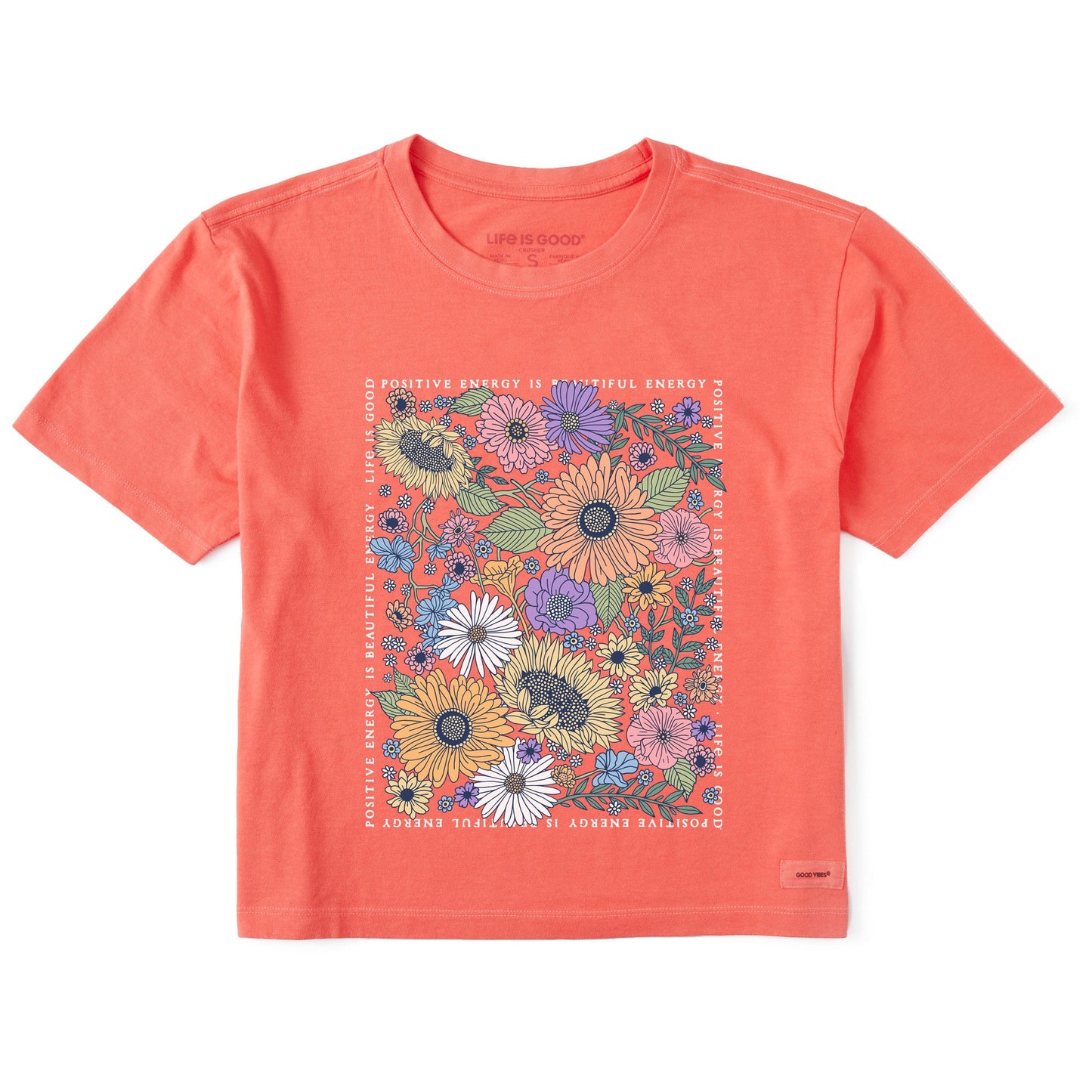 Women's Beautiful Energy Wildflowers Short Sleeve Crusher Boxy Tee