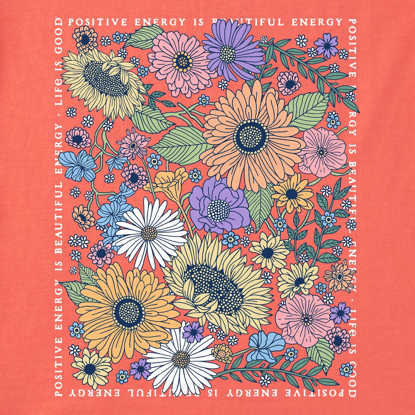 Women's Beautiful Energy Wildflowers Short Sleeve Crusher Boxy Tee