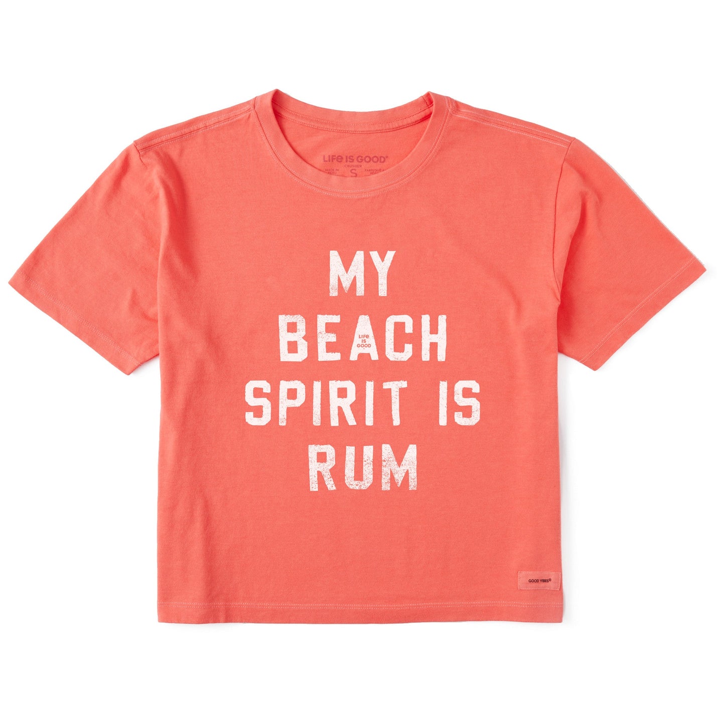 Women's My Beach Spirit Is Rum Short Sleeve Crusher Boxy Tee