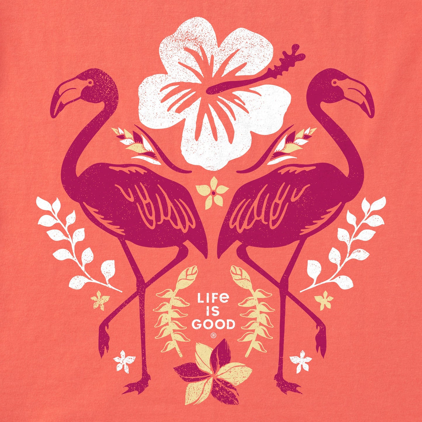 Women's Flamingo Garden Short Sleeve Crusher Boxy Tee