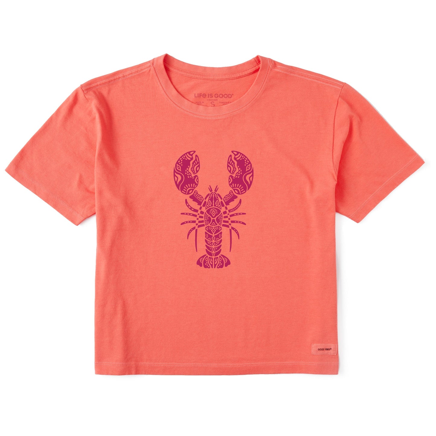 Women's Tribal Lobster Short Sleeve Crusher Boxy Tee