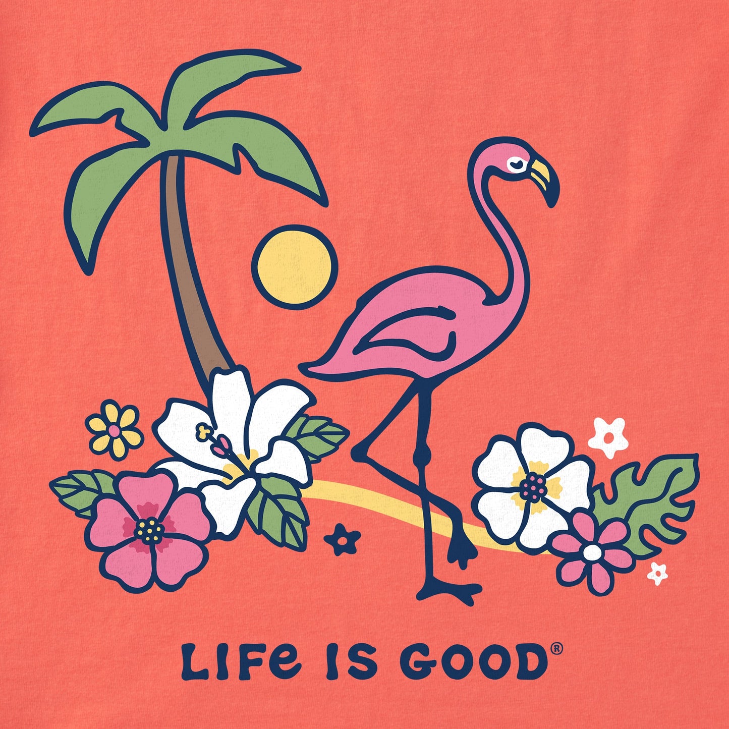 Women's Flamingo Beach Short Sleeve Crusher Boxy Tee