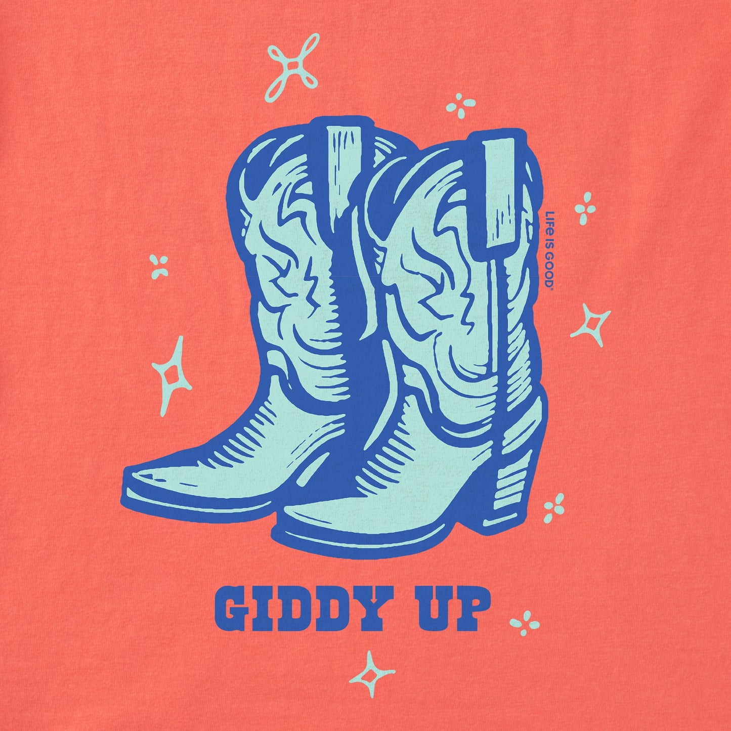 Women's Cowboy Boots Giddy Up Short Sleeve Crusher Boxy Tee