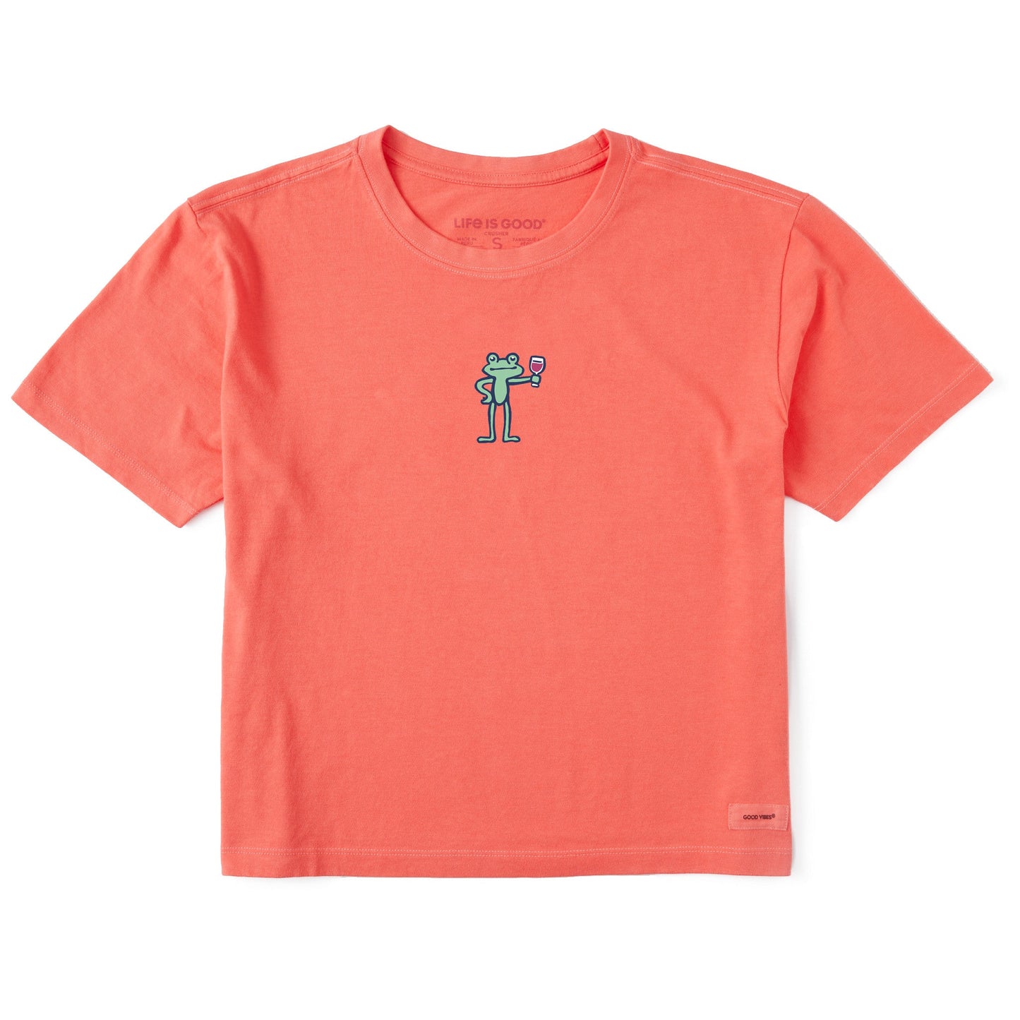 Women's Frog with Wine Short Sleeve Crusher Boxy Tee