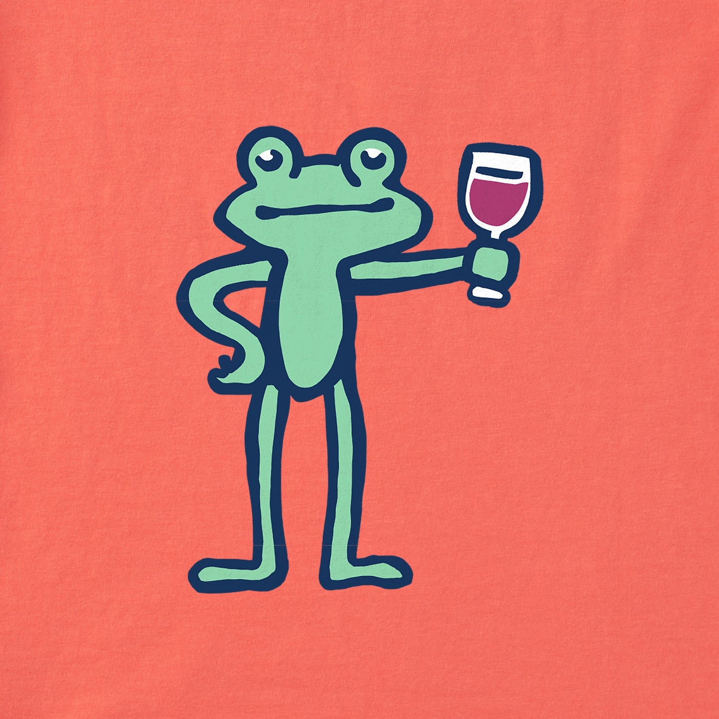 Women's Frog with Wine Short Sleeve Crusher Boxy Tee