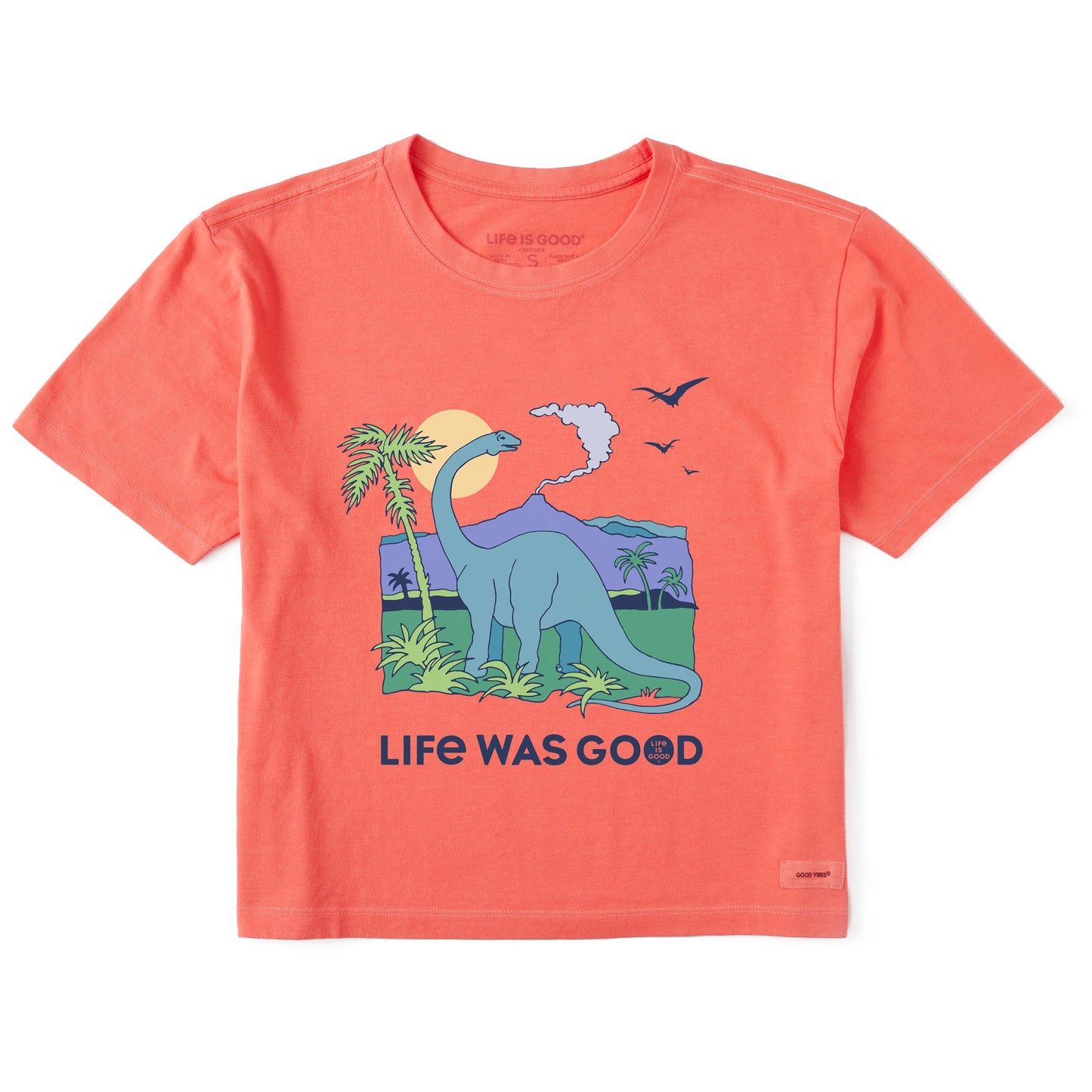 Women's Dinosaur Life was Good Short Sleeve Crusher Boxy Tee