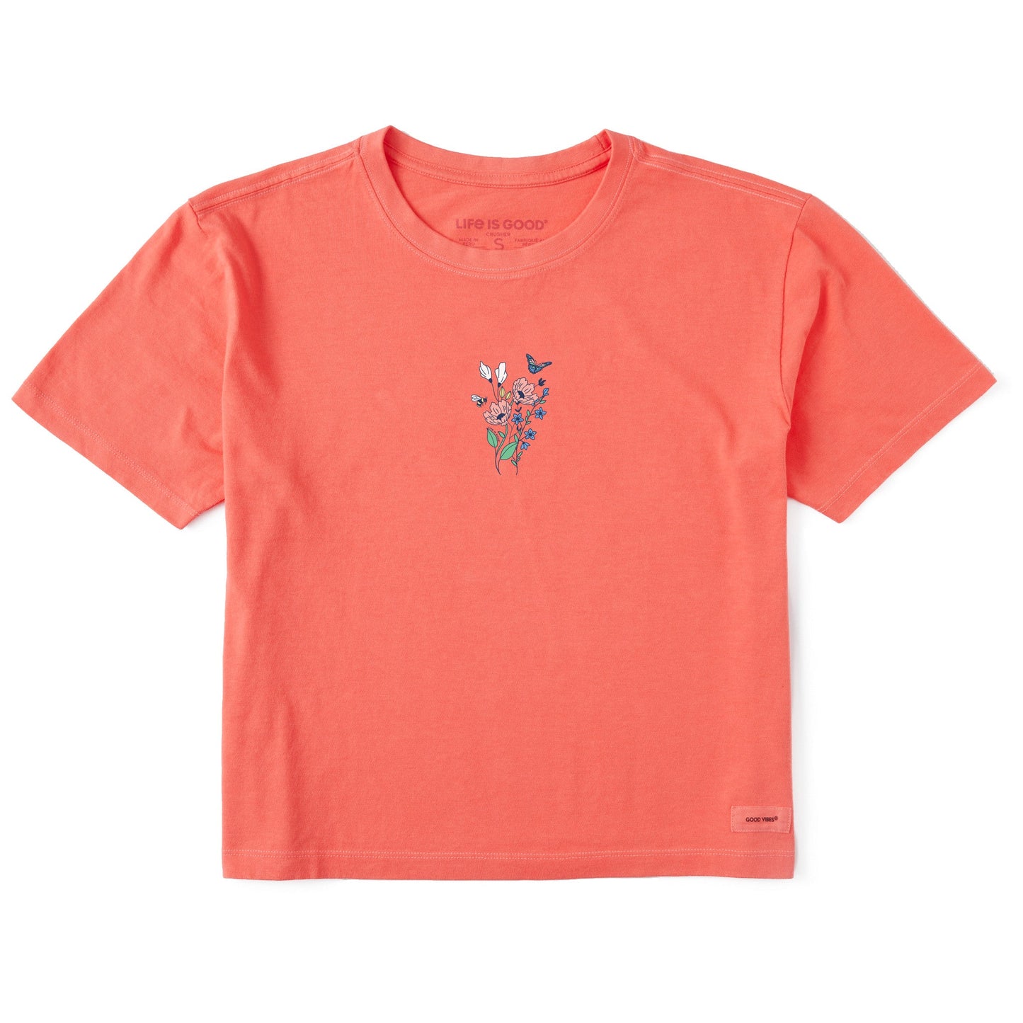 Women's Wildflowers Bouquet Short Sleeve Crusher Boxy Tee