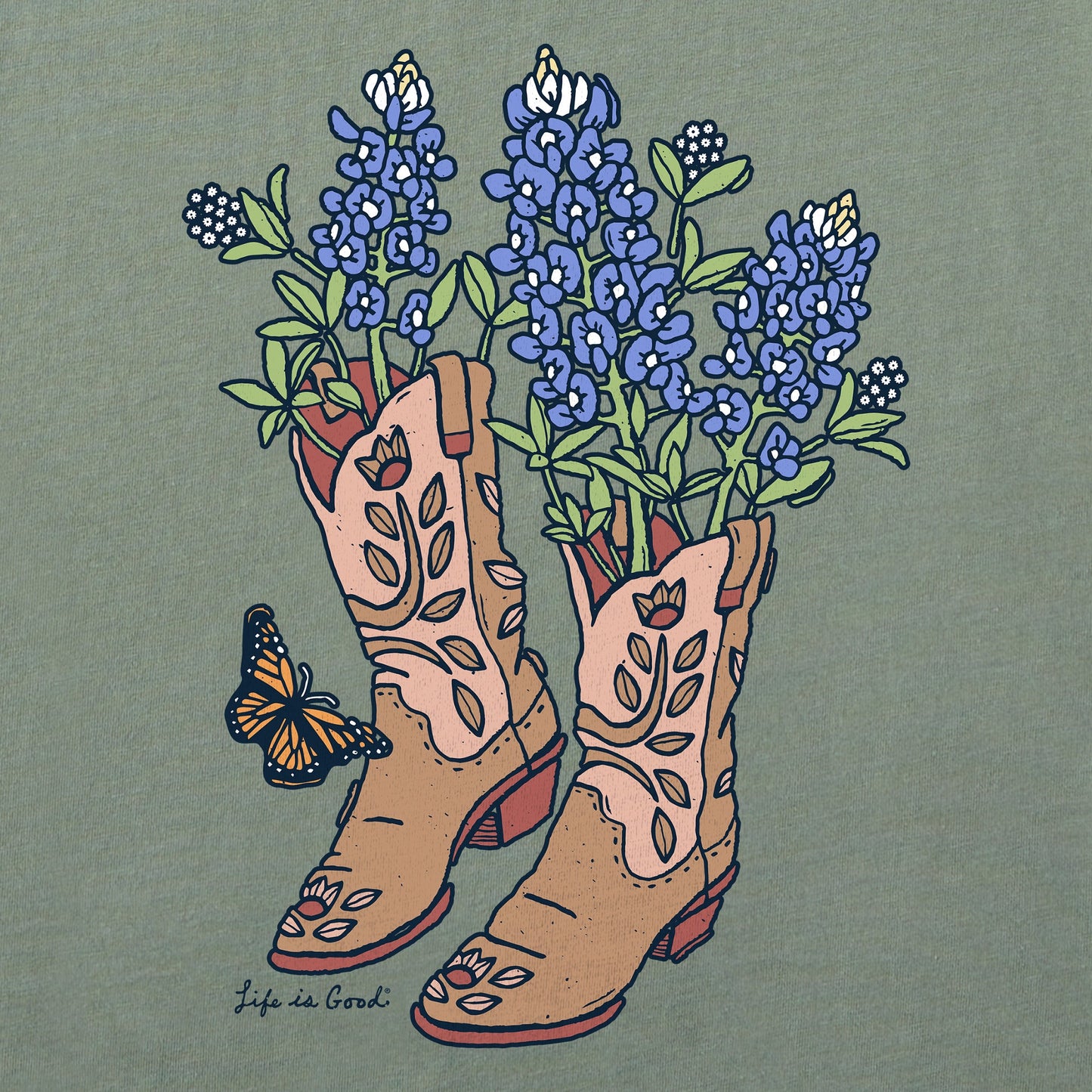 Women's Boots and Blue Bonnets Short Sleeve Tee