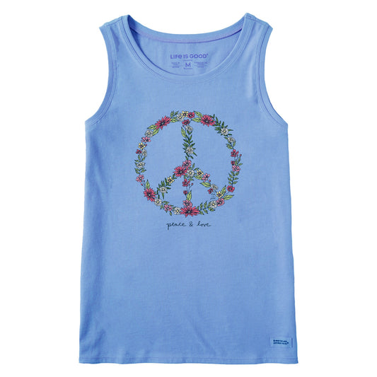 Women's Wildflower Love Peace Sign Crusher Tank