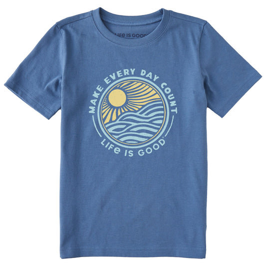 Kids Make Every Day Count Sunset Short Sleeve Crusher Tee