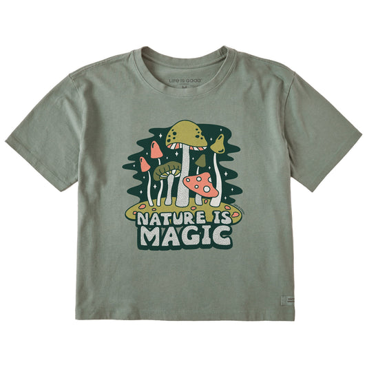 Women's Nature is Magic Mushrooms Short Sleeve Crusher Boxy Tee