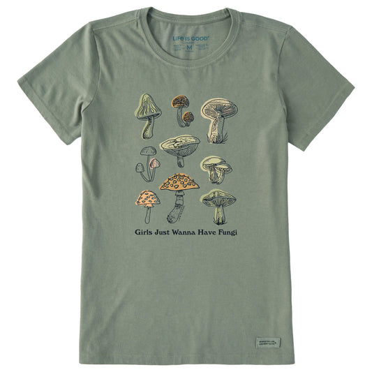 Women's Girls Just Wanna Have Fungi Short Sleeve Crusher Tee