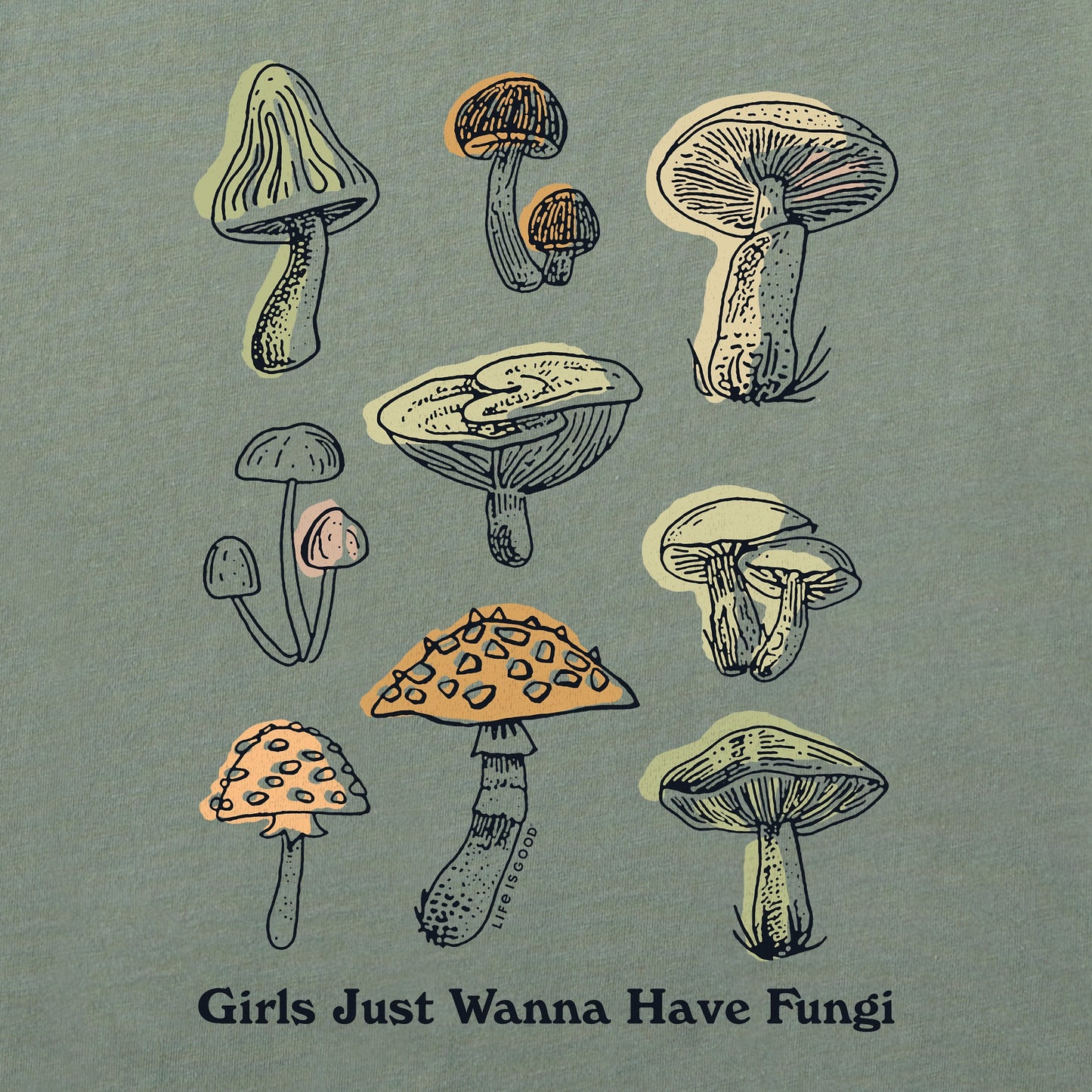 Women's Girls Just Wanna Have Fungi Short Sleeve Crusher Tee