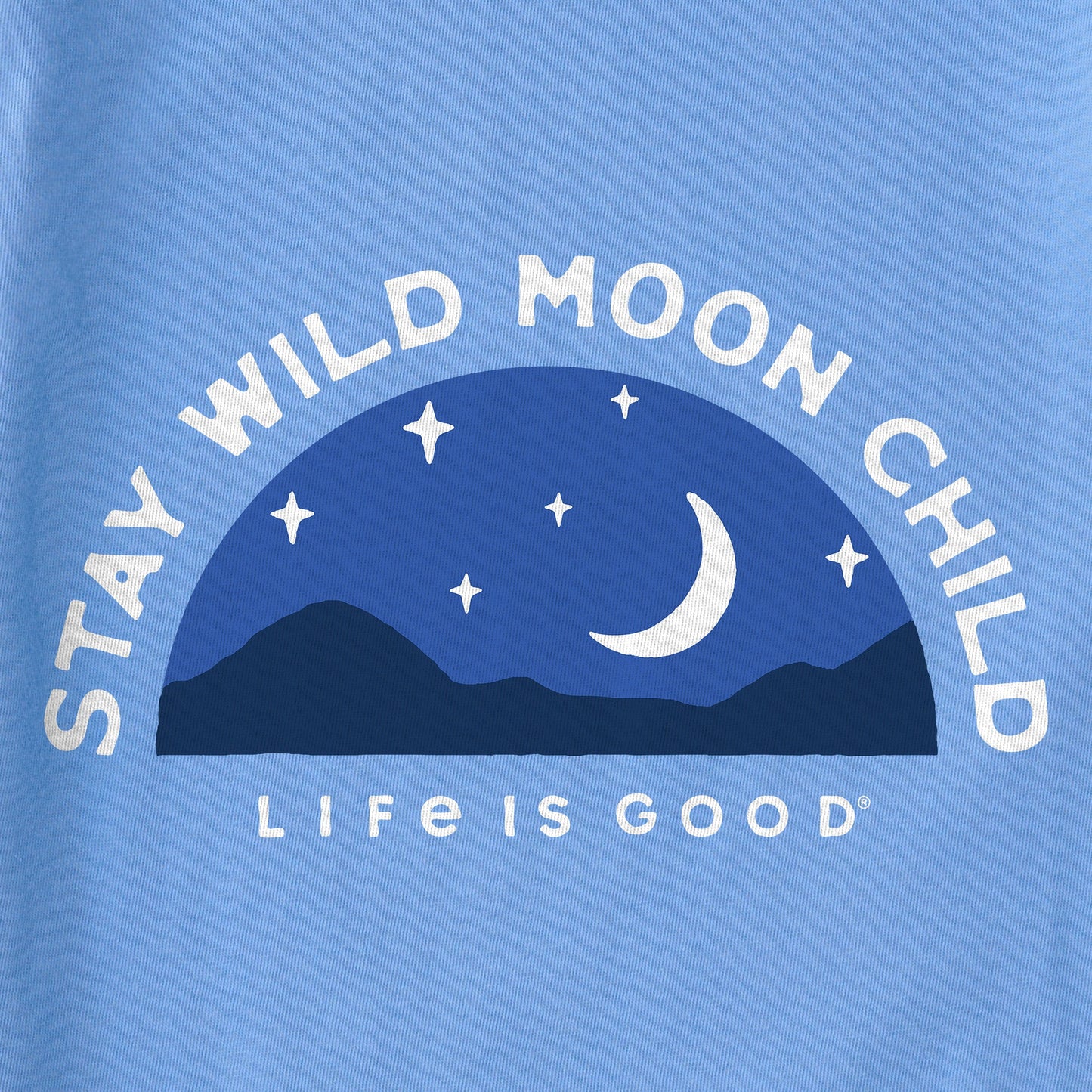 Women's Stay Wild Moon Child Landscape Short Sleeve Crusher Tee
