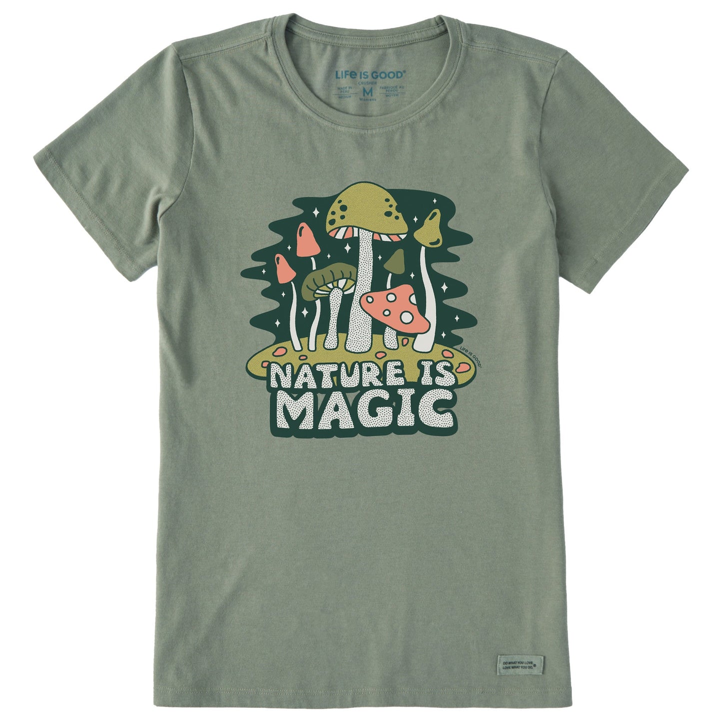 Women's Nature is Magic Mushrooms Short Sleeve Crusher Tee