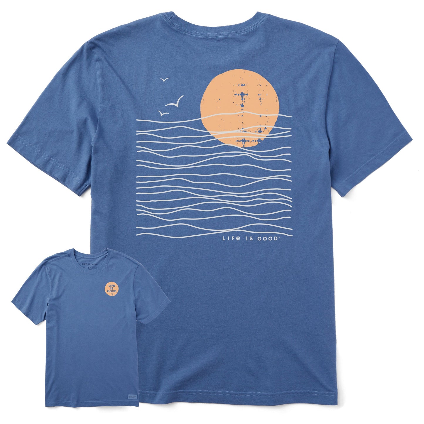 Men's Life is Good Sunset Waves Short Sleeve Tee