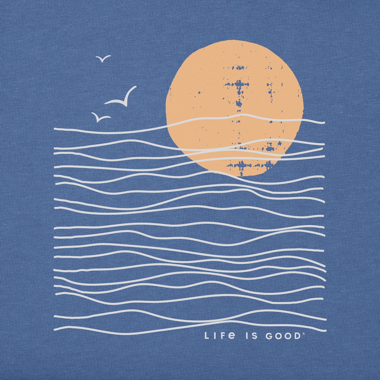 Men's Life is Good Sunset Waves Short Sleeve Tee