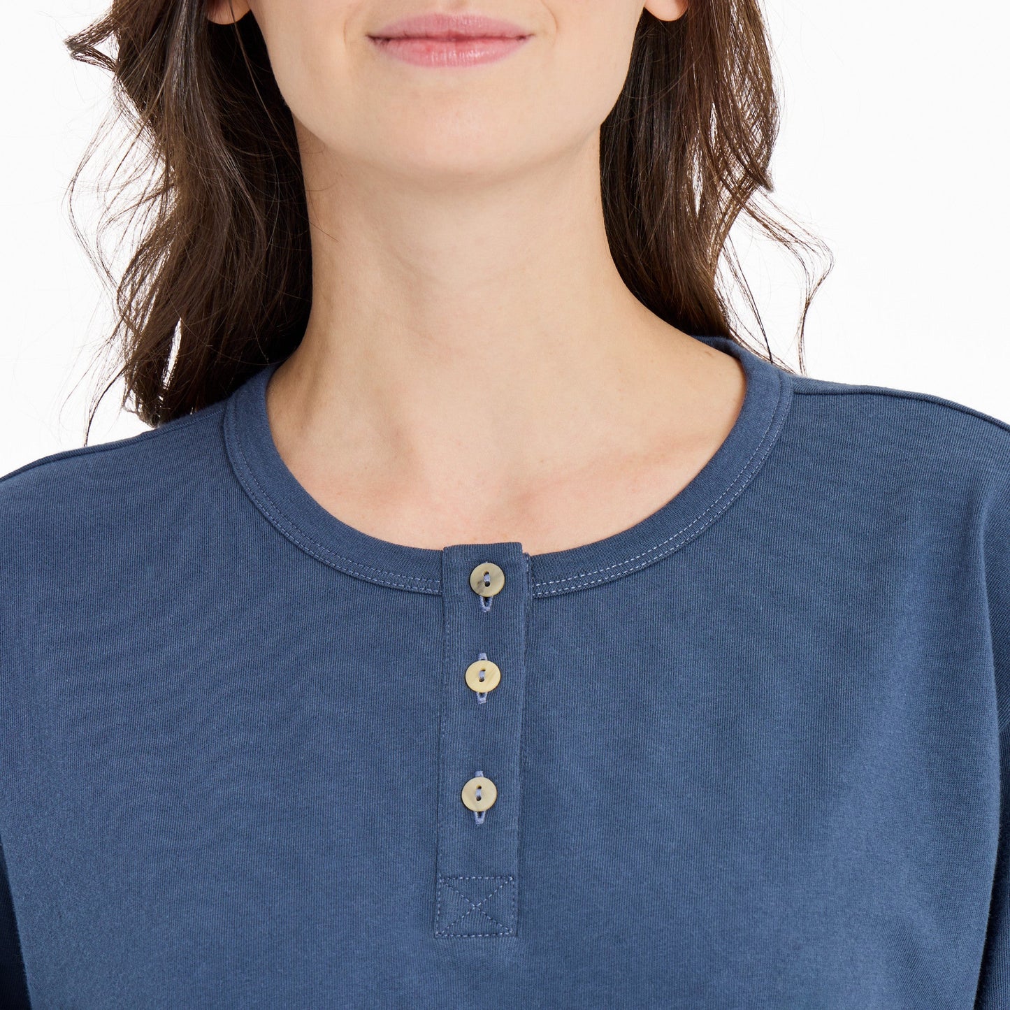 Women's Solid Crusher Boxy Henley