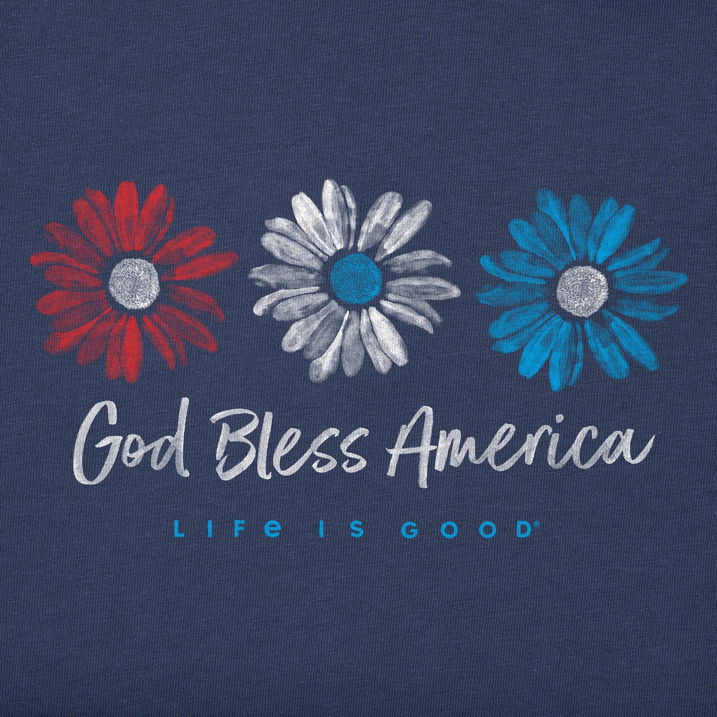 Women's God Bless America Daisies Simply True Fleece Hoodie