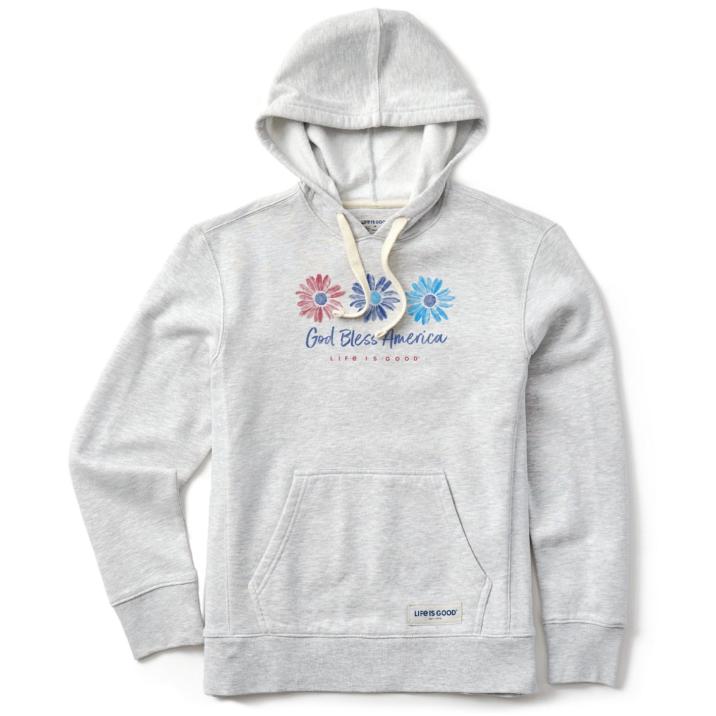 Women's God Bless America Daisies Simply True Fleece Hoodie