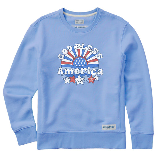 Women's God Bless America Simply True Fleece Crew
