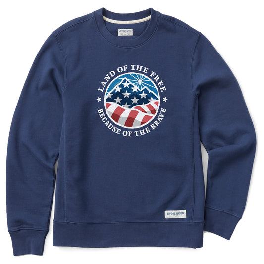 Men's Land of the Free Americana Coin Simply True Fleece Crew