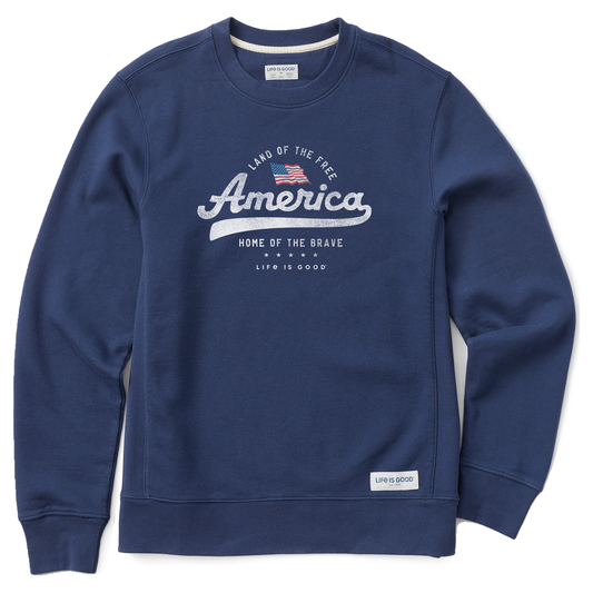 Men's Land of the Free Simply True Fleece Crew