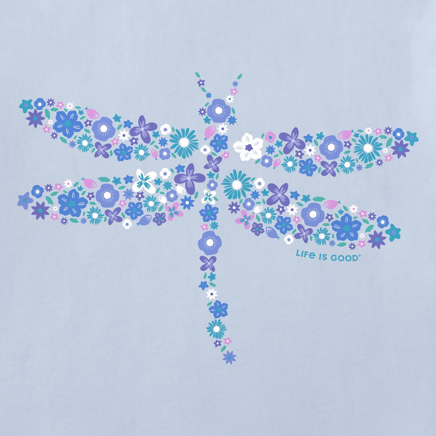 Women's Dragonfly Flowers Short Sleeve Tee