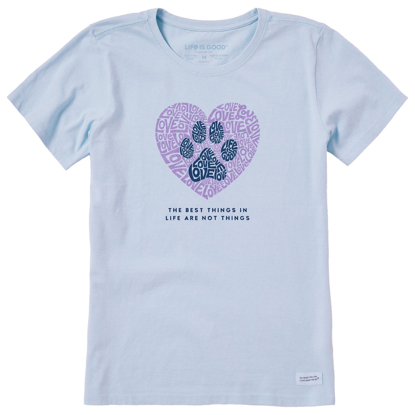 Women's Best Things Paw Heart Short Sleeve Crusher Tee