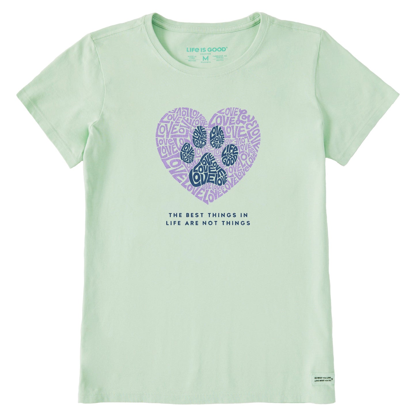 Women's Best Things Paw Heart Short Sleeve Crusher Tee
