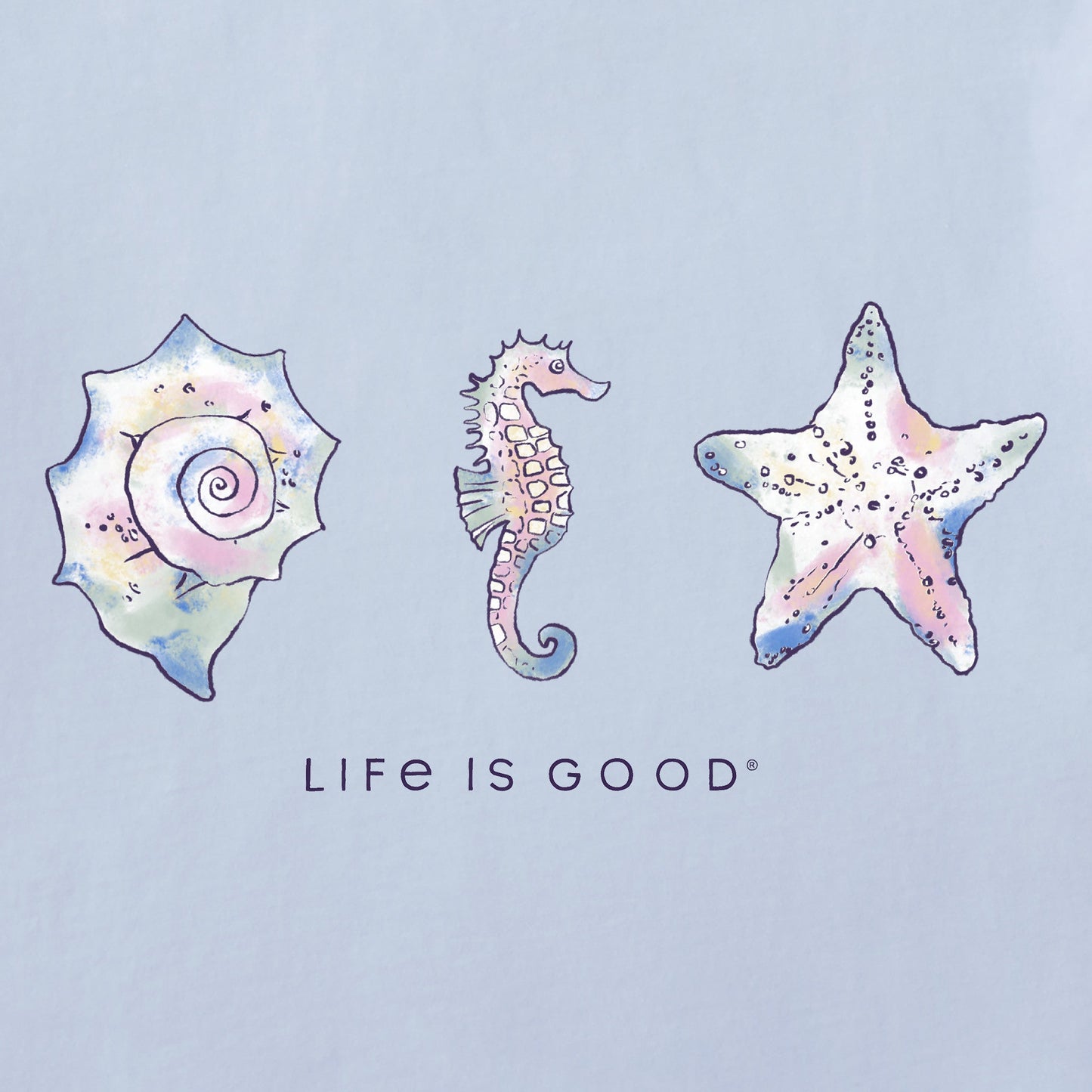 Women's Sea Life and Shells Short Sleeve Crusher Tee