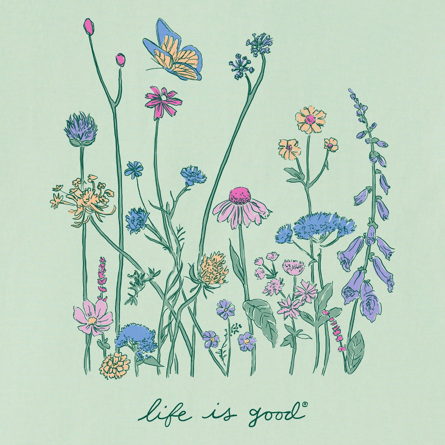 Women's Realaxed Wildflowers Short Sleeve Tee