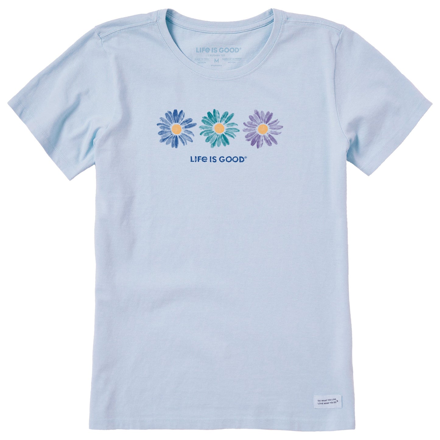 Women's Three Painted Daisies Short Sleeve Tee