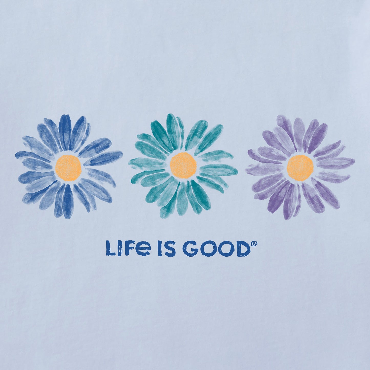 Women's Three Painted Daisies Short Sleeve Tee