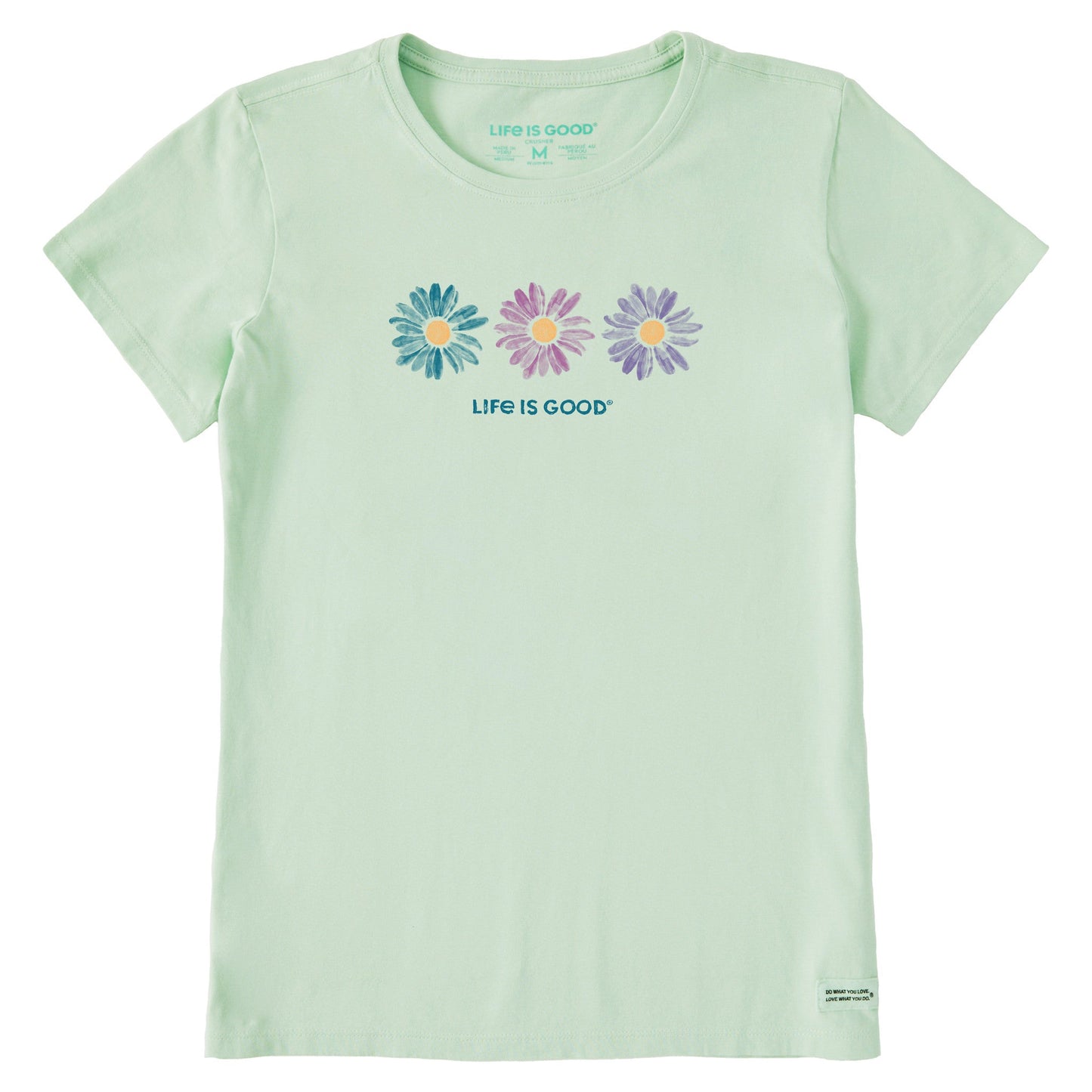 Women's Three Painted Daisies Short Sleeve Tee