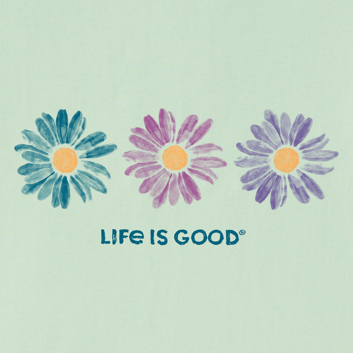 Women's Three Painted Daisies Short Sleeve Tee