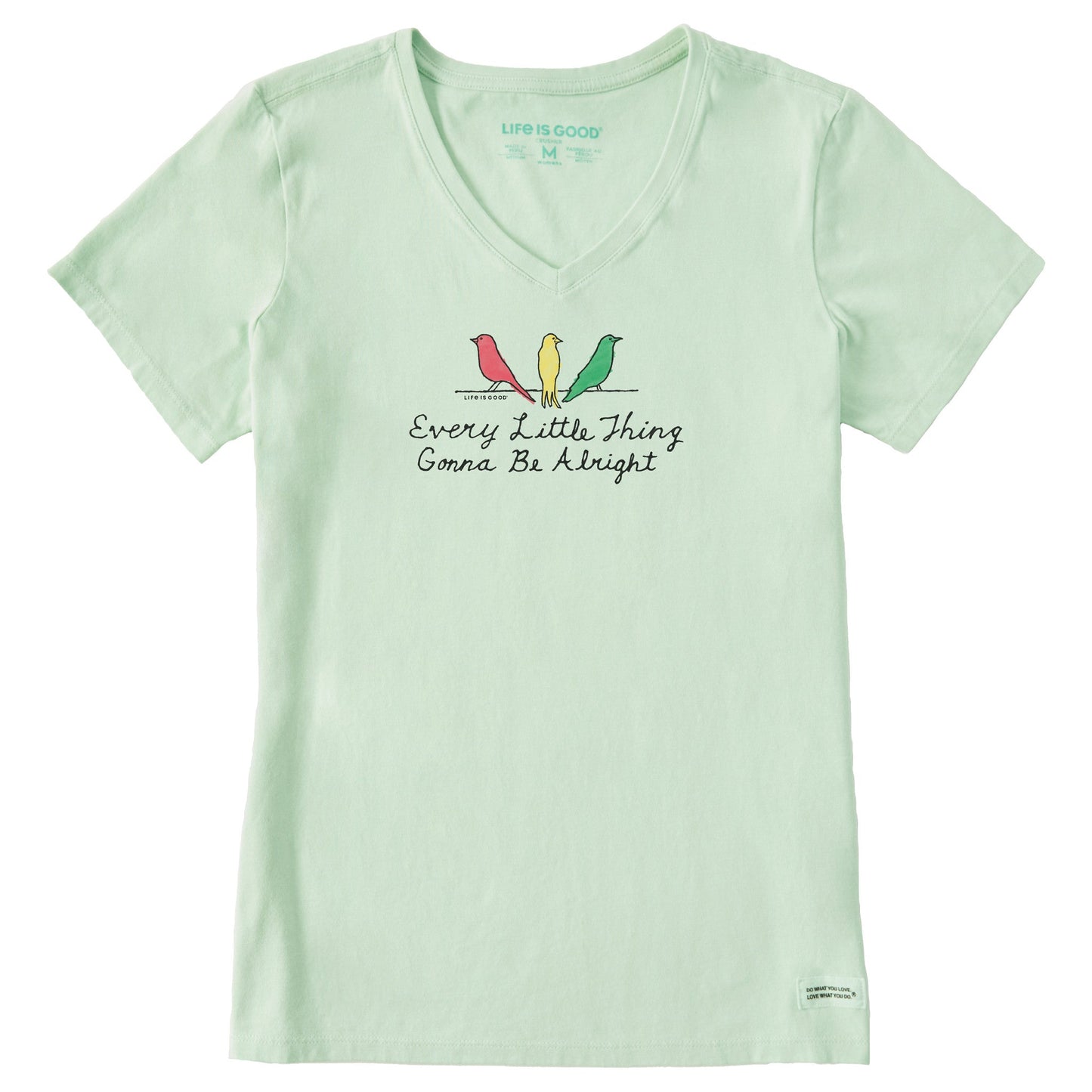 Women's Three Little Birds Gonna Be Alright Short Sleeve Vee