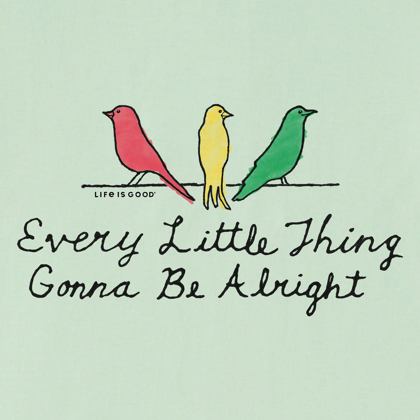 Women's Three Little Birds Gonna Be Alright Short Sleeve Vee