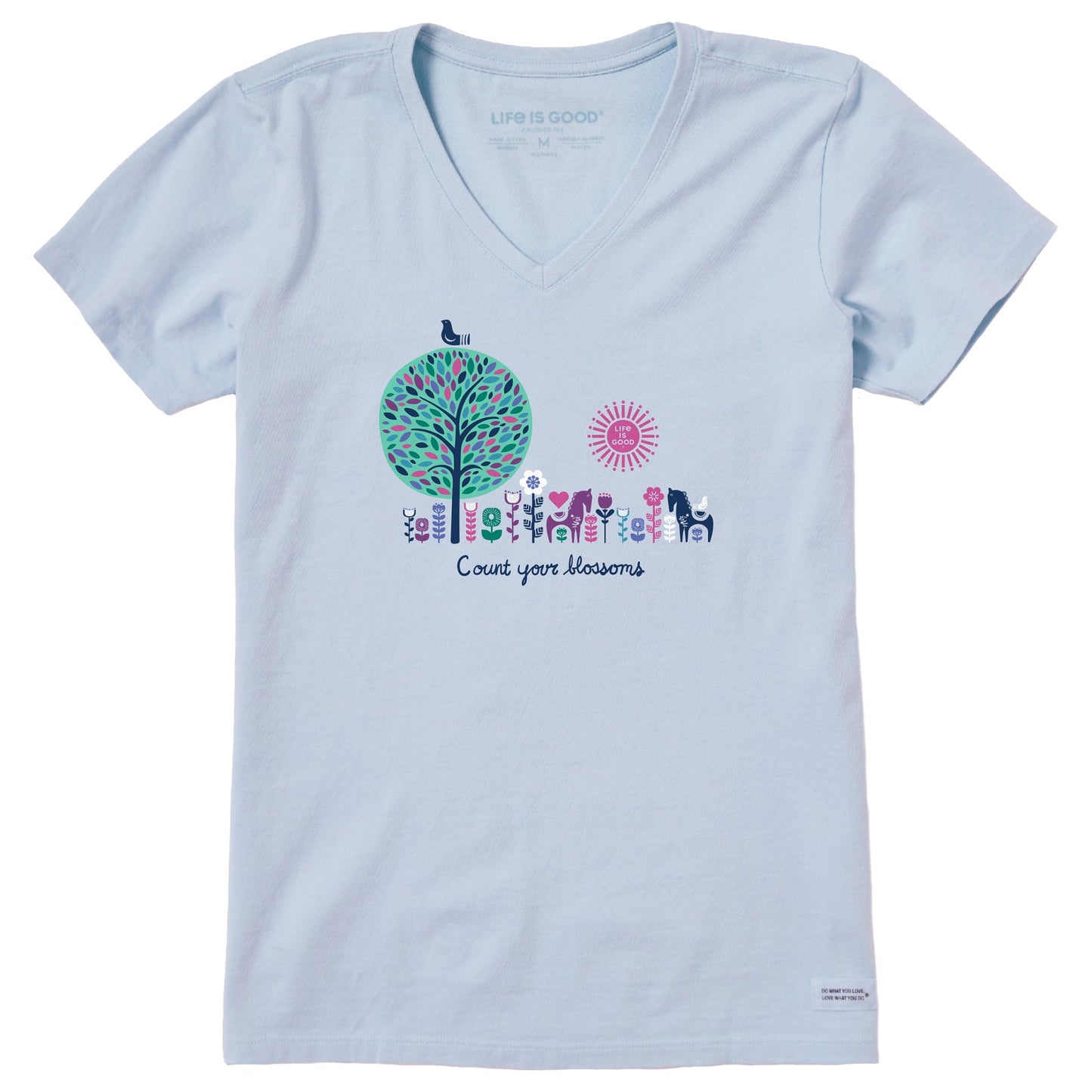 Women's Count your Blossoms Short Sleeve Crusher Vee