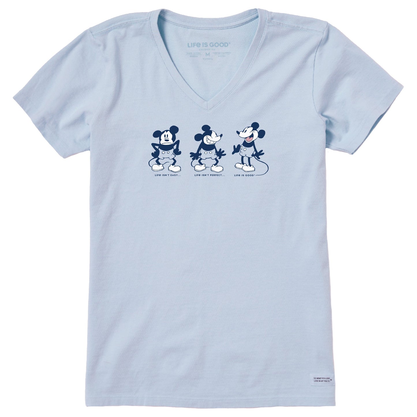 Women's Steamboat Willie Life isn't Easy Short Sleeve Vee