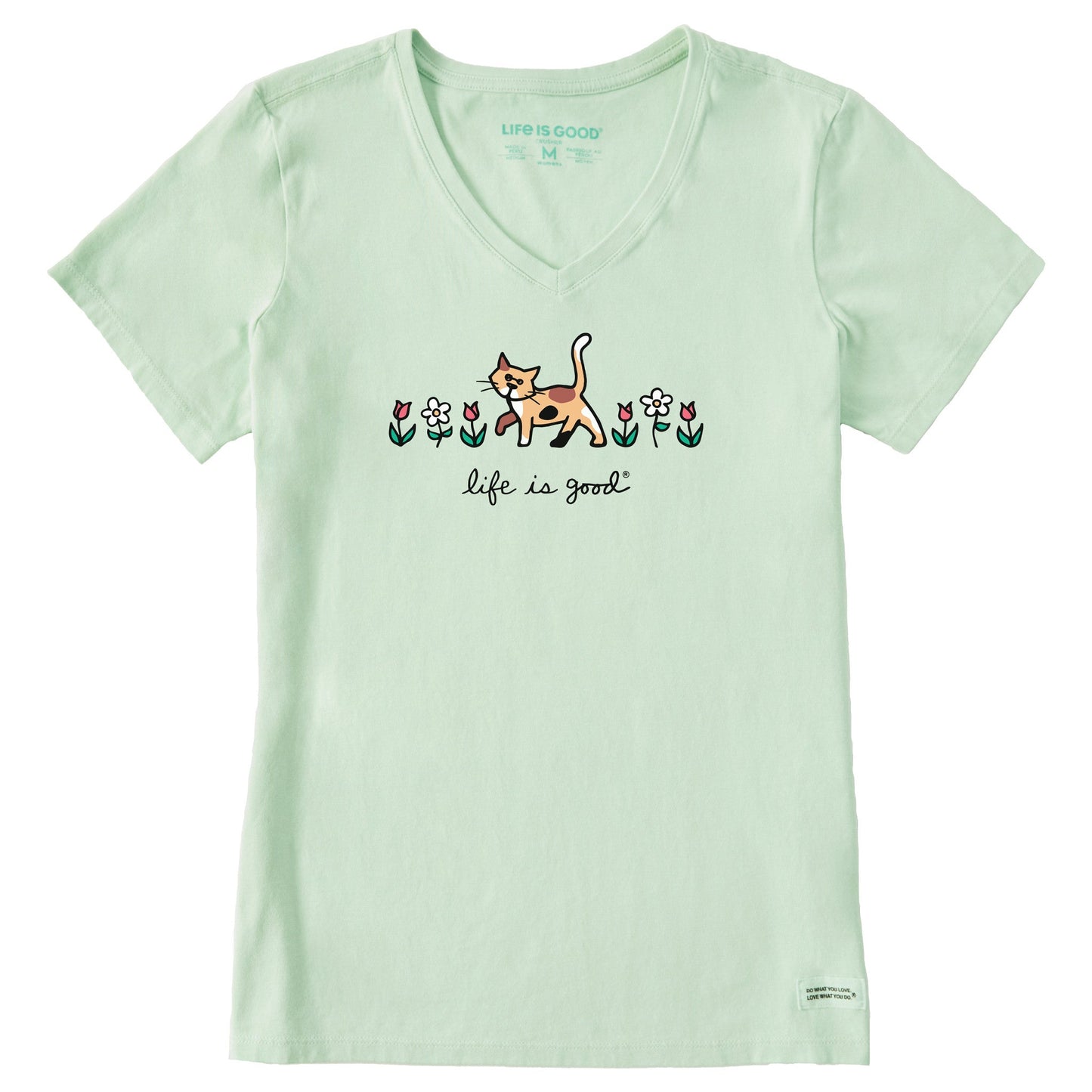 Women's Al with Flowers Short Sleeve Crusher Vee