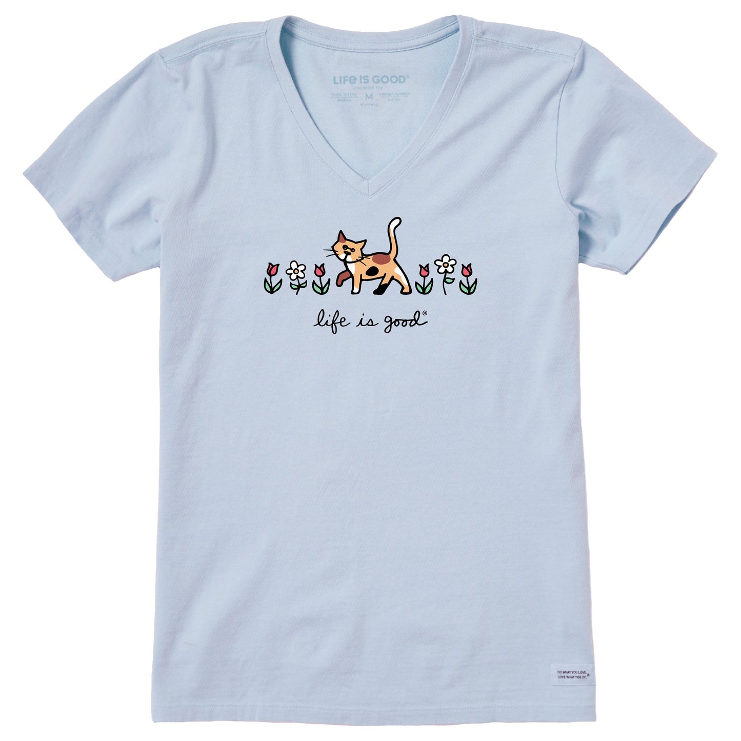 Women's Al with Flowers Short Sleeve Crusher Vee