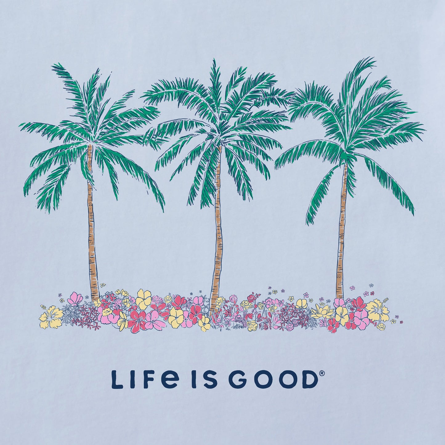 Women's Cool Palm Flowers Short Sleeve Vee