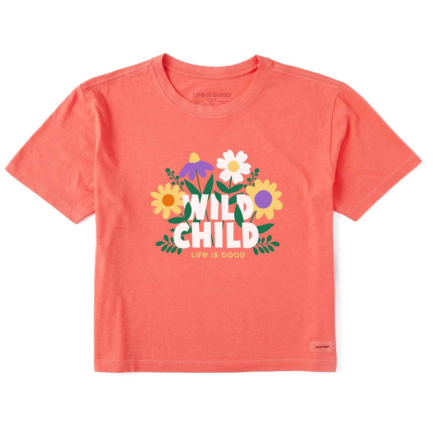 Women's Wild Child Flowers Short Sleeve Crusher Boxy Tee
